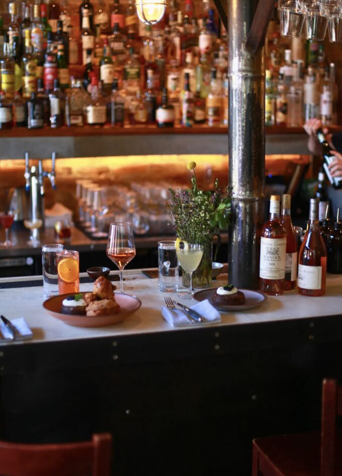 Cocktails served at Table Asheville's bar.